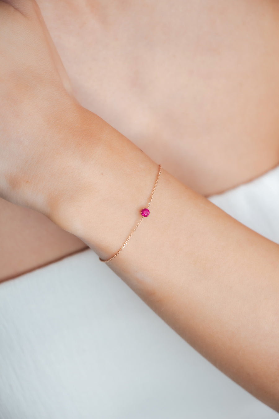 Ruby Solitaire Bracelet