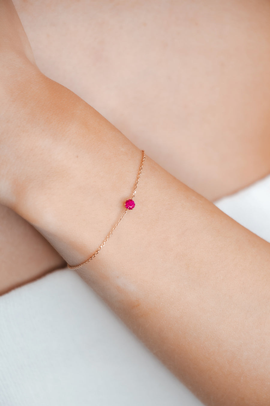 Ruby Solitaire Bracelet