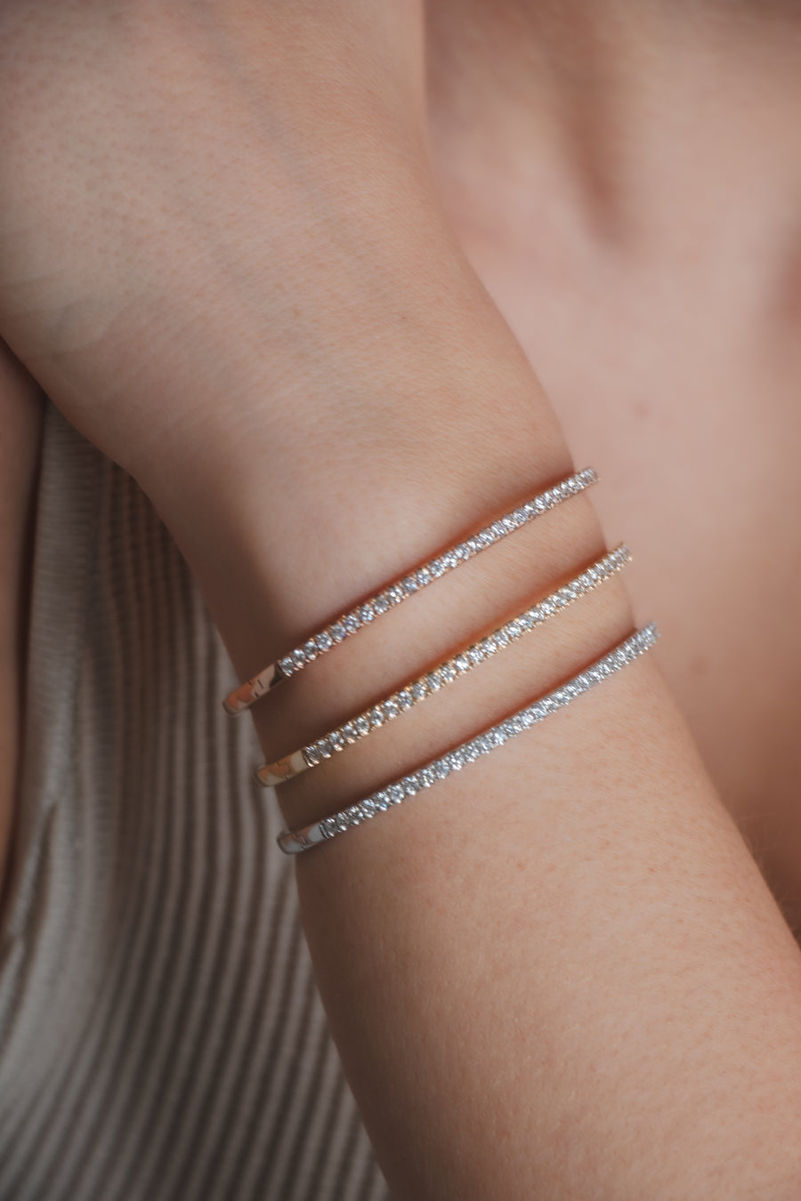 Diamond Bangle White Gold