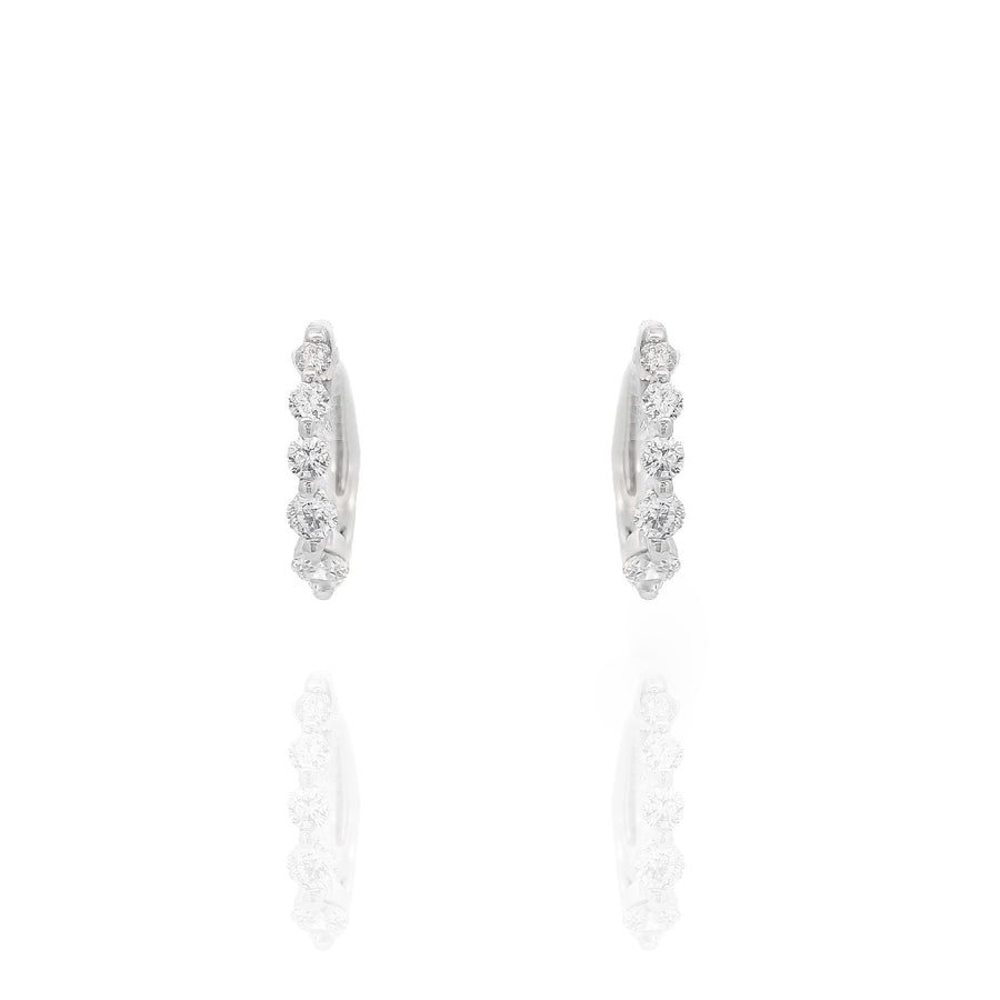 Single Prong Diamond Hoops