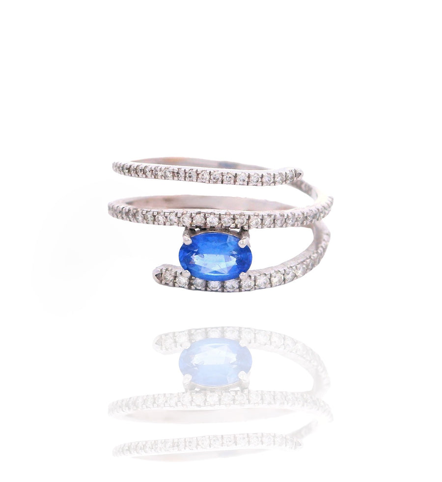 Sara - Blue Sapphire Triple Ring