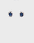 Sapphire and Diamond Oval Earrings