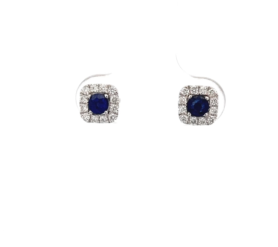 Mini Square Sapphire Earrings